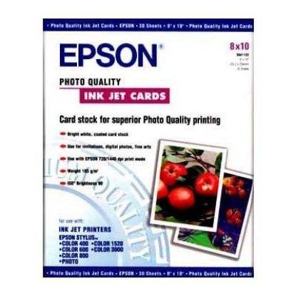 Зображення Папір 8 x 10" Epson Photo Quality Ink Jet Card, 30 арк, 185 г/м2 (S041122)