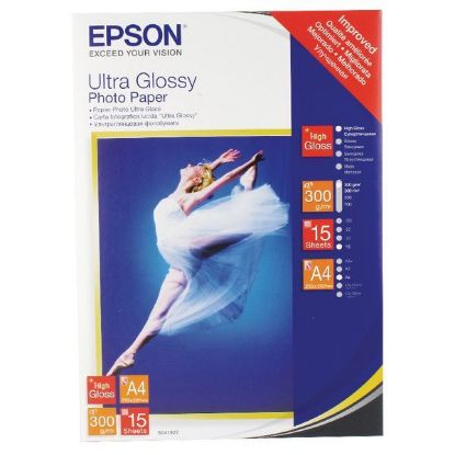 Зображення Фотопапір A4 Epson Ultra Glossy Photo Paper, 15 арк,  300 г/м2(C13S041927)