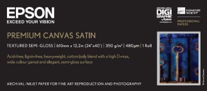 Зображення Папір Epson Premum Canvas Satin, 350 г/м2, 24" x 12.2 м (C13S041847)