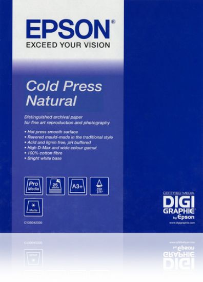 Зображення Папір Epson Cold Press Natural, 305 г/м2, 24" х 15 м (C13S042304)