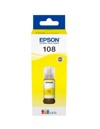 Изображение Контейнер з чорнилом  Epson 108 Yellow (C13T09C44A)