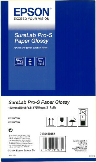 Зображення Папір Epson SureLab Pro-S Paper Glossy BP 6x65 2 rolls (C13S450062BP)