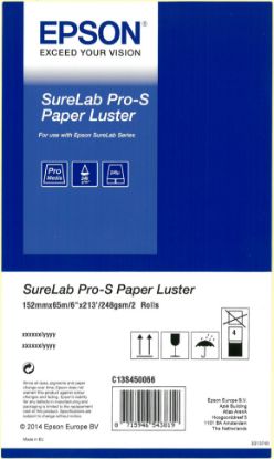 Зображення Папір Epson SureLab Pro-S Paper Luster BP 6x65 2 rolls (C13S450066BP)