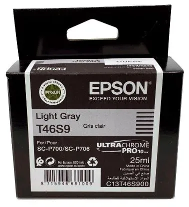 Зображення Картридж cтруменевий Epson Singlepack T46S9 Light Gray для SureColor SC-P700, 25 мл (C13T46S900)