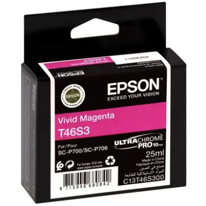 Зображення Картридж cтруменевий Epson Singlepack T46S3 Vivid Magenta для SureColor SC-P700, 25 мл (C13T46S30N)